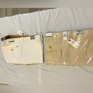 Izod saltwater relaxed, classic size 46 lot of 2 pairs tan& khaki new with tags